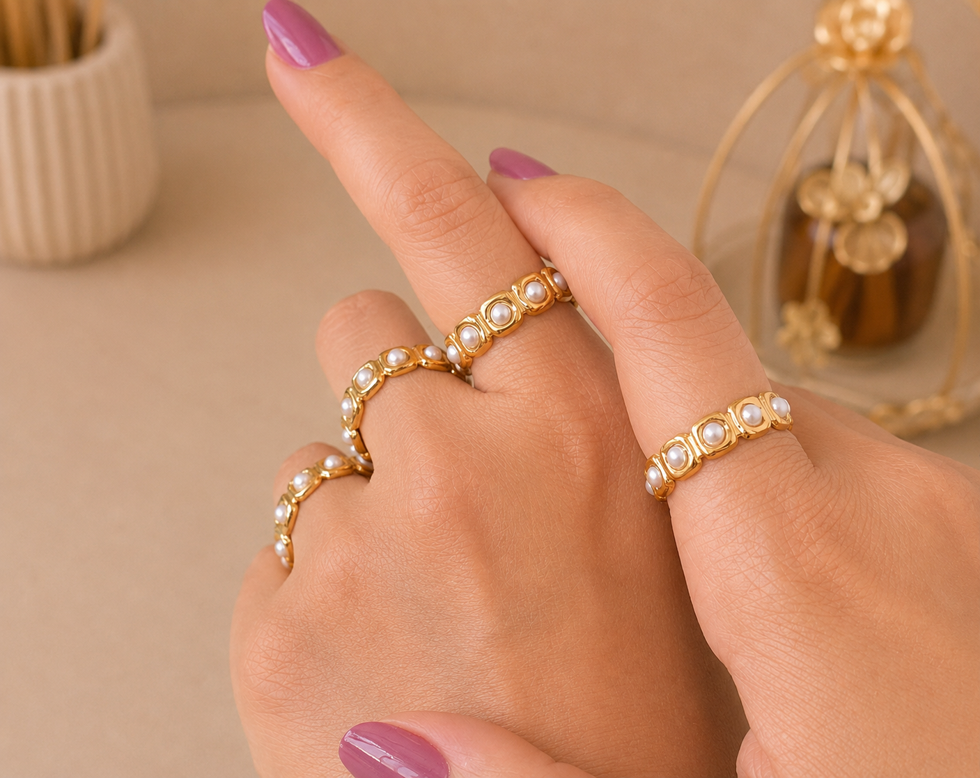 Vintage Pearl Ring-خاتم لؤلؤ فنتج
