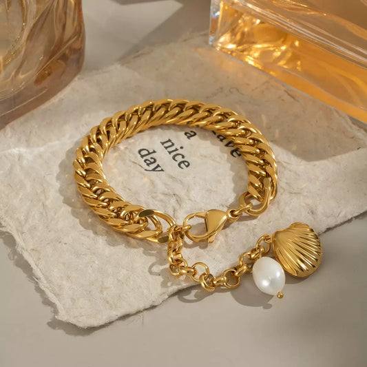 سواركربشيل-Curb Shell Bracelet